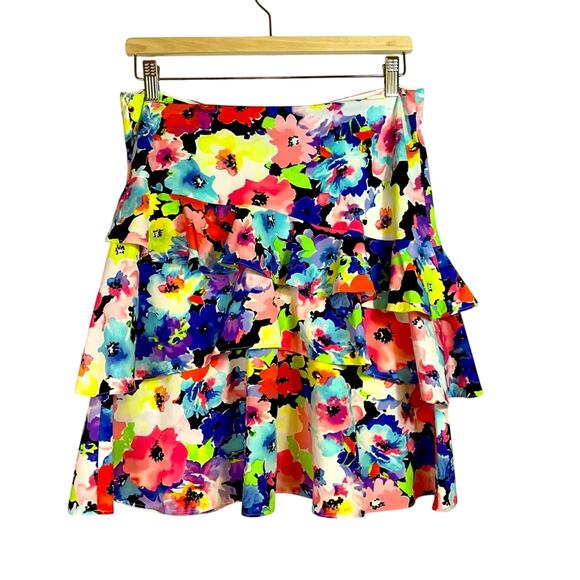 Ralph Lauren Colorful Bright Floral Ruffled Shirt Size 6P V0425 - Picture 2 of 9